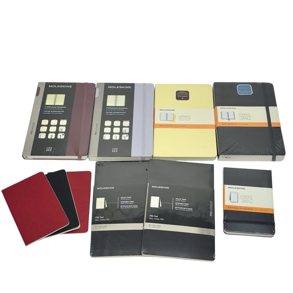 Lot of 10 NEW Moleskine Notebooks, Pro Pads, Journal Classic Pro Cashiers